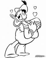 Donald Coloring Pages Disney Valentine Duck Printable Disneyclips Winnie Pooh Mouse Minnie Daisy Mickey Eeyore Funstuff sketch template