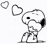 Snoopy Hearts Valentine Hugs Snoopn4pnuts Viatico sketch template