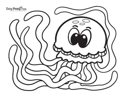 jellyfish coloring pages easy peasy  fun
