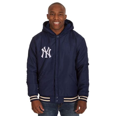 york yankees mens reversible fleece hooded jacket bobs stores