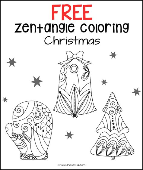 zentangle christmas coloring pages grade onederful