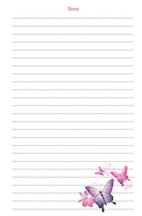 cute printable notebook paper    printable