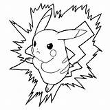 Pikachu Lightning Bolt sketch template