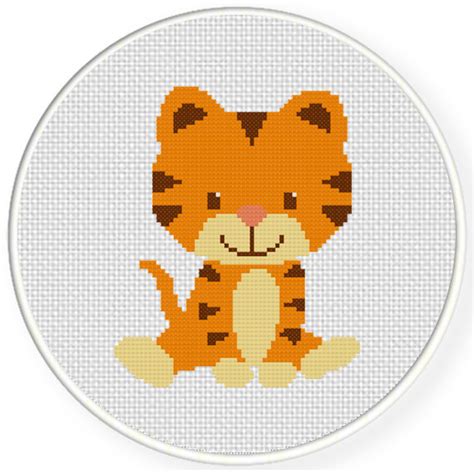 charts club members  baby tiger cross stitch pattern daily cross