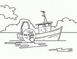 Coloring Pages Boat Fishing Kids Transportation Wuppsy Realistic Printables Ship sketch template
