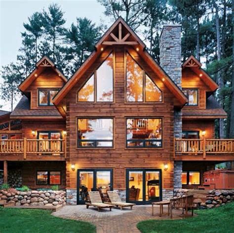 cool log homes house decor concept ideas