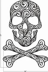 Skull Coloring Pages Sugar Skulls Printable Girl Halloween Adult Crossbones Girly Color Print Tattoo Colouring Sheets Wall Stencil Decor Dead sketch template