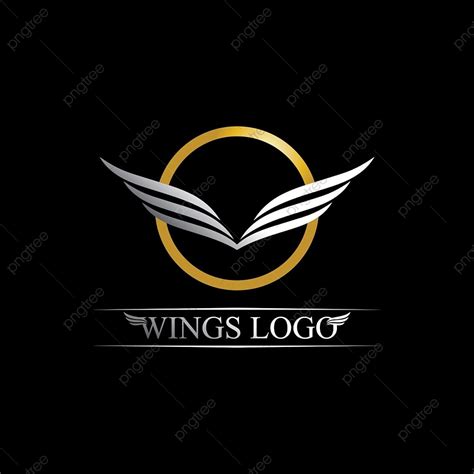 gambar simbol logo sayap emas hitam  desainer profesional