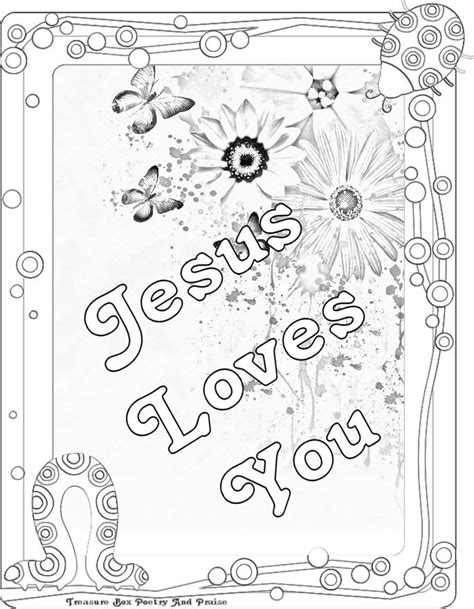 childrens gems   treasure box jesus loves  coloring sheet