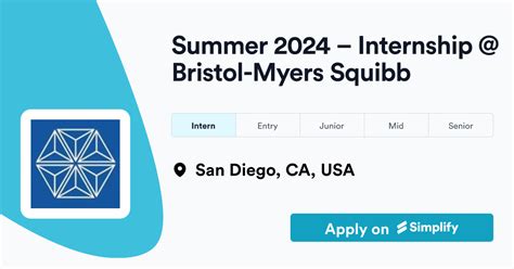 summer  internship  bristol myers squibb simplify jobs