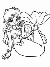 Coloring Mermaid Melody Pages Recommended sketch template