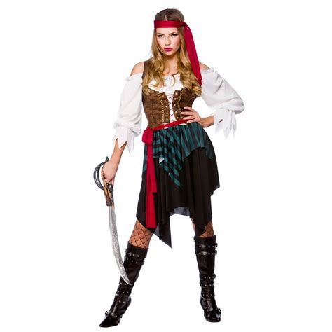 caribbean pirate ladies fancy dress costume pirates themed adults party