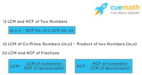 relation  hcf  lcm formula hcf  lcm   numbers