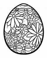 Easter Egg Flowers Coloring Eggs Pages Adult Paaseieren Spring sketch template