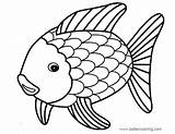 Fish Rainbow Coloring Pages Template Printable Cartoon Drawing Easy Related Posts sketch template