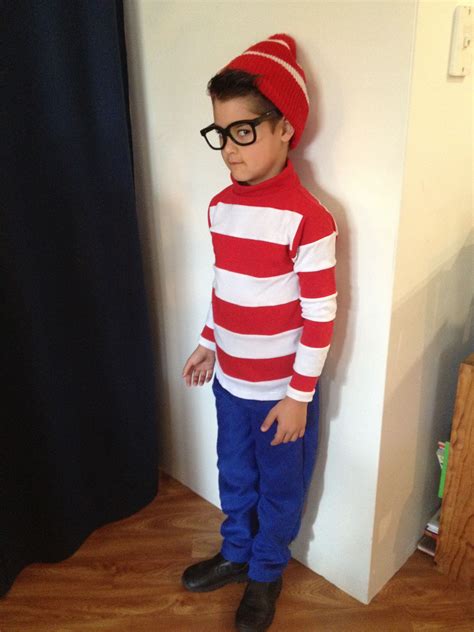 wheres wally costume  sewed   sons book character dress  day