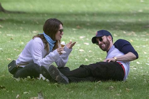 chris evans and lily james photographed on an ice cream date