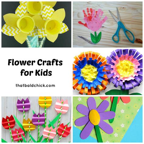 flower crafts  kids  bald chick
