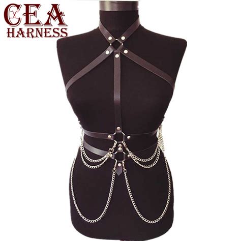 cea harness sexy women belts punk rock halterneck choker gothic leather