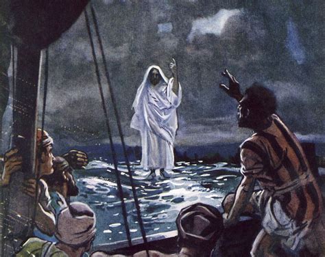jesus walks  water bible story summary  lessons
