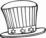 Hat Coloring Pages Printable July 4th Cap Fourth Baseball Color Uncle Sam Drawing Fire Caps Firefighter Hats Tiny Clipart Kids sketch template