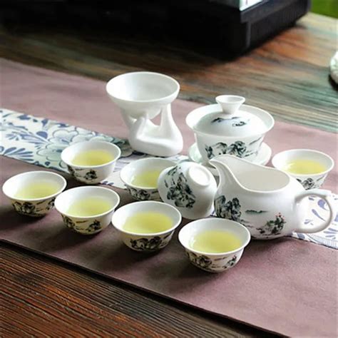 gong fu cha tea set ceramic fung fu cup teapot gaiwan infuser serving