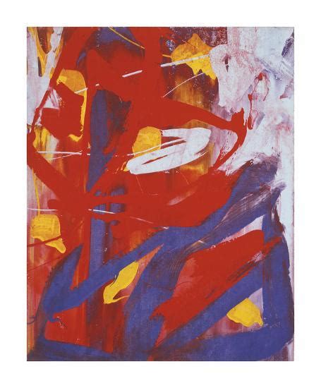 Abstract Painting C 1982 Indigo Red White Giclee