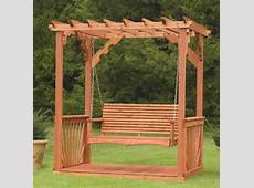 New Outdoor 7' Wooden Cedar Wood Pergola Yard Garden Porch Swing Free