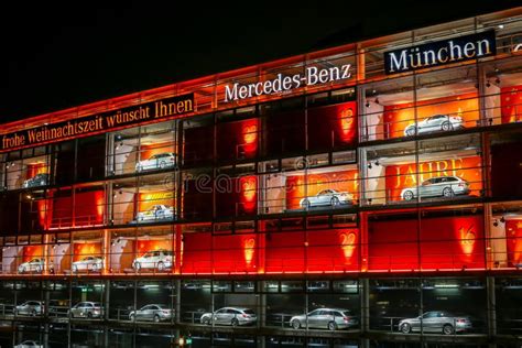 mercedes benz dealership  munich editorial stock photo image  glass cars