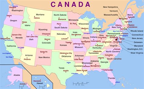 el mapa de estados unidos estados  capitales el mapa de estados