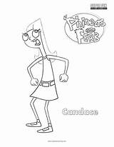 Coloring Candace Phineas Ferb Griffin sketch template