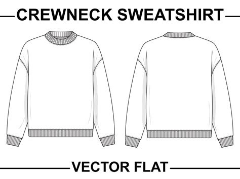 crewneck sweatshirt flat technical drawing illustration etsy canada