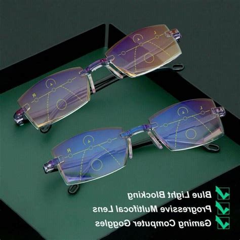 Anti Blue Light Progressive Multifocal Presbyopia Eyeglasses Reading