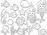 Digi Pretty Mermaids Stamps Coloring Pages sketch template
