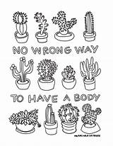 Coloring Pages Printable Aesthetic Cactus Wrong Book Body Succulents Way Print Drawing Bullet Christmas Color Journal Quotes Kids Suc Rocks sketch template