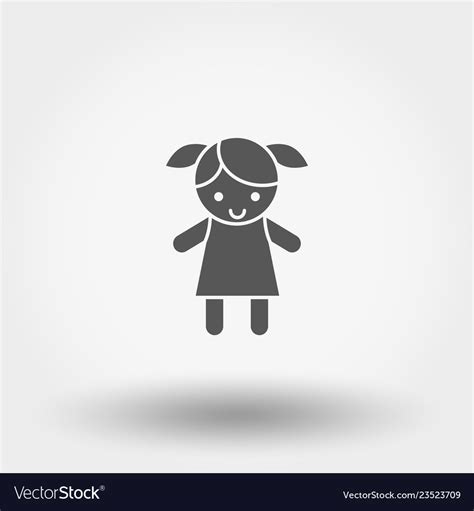 doll toy icon silhouette flat design royalty  vector