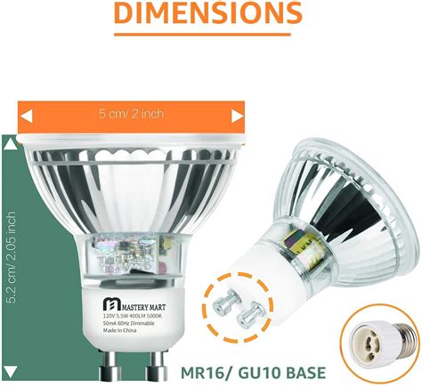 led gu spotlight light bulbs  watt equivalent  dimmable full glass cover reflector