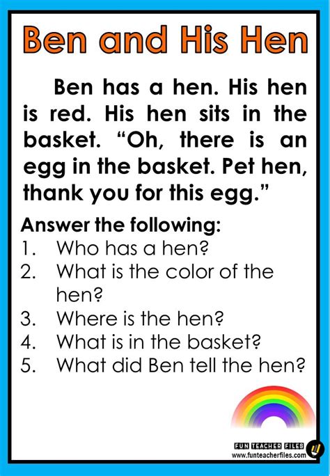 reading materials  comprehension questions fun teacher files