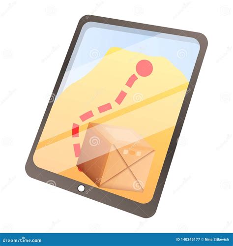 parcel  tracking icon cartoon style stock vector illustration