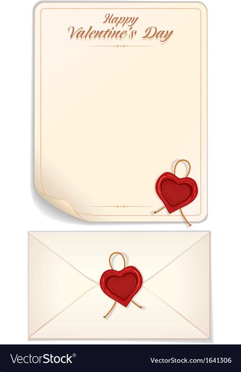 valentine day love letter print template vector image