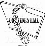 Confidential Lock Outline Folder Toonaday Getcolorings Leishman sketch template