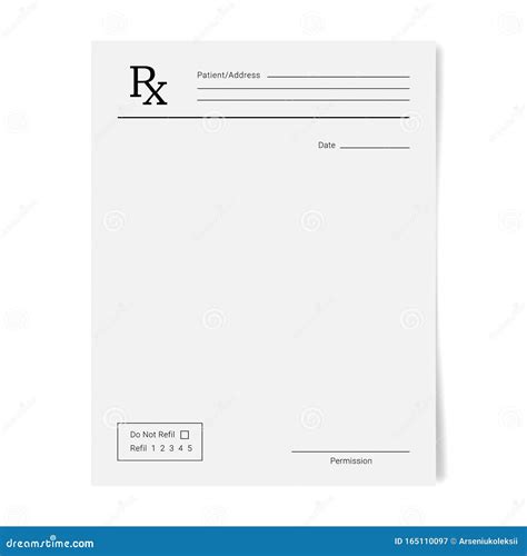 medical regular prescription form stock vector illustration