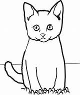 Cat Coloring Pages Easy Grass Sitting Printable Simple Funny Cartoon Scary Drawing Kids Color Cats Getcolorings Kitty Sheets Clipartmag Getdrawings sketch template
