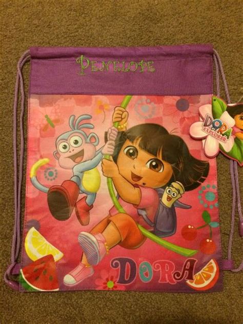 Dora The Explorer Drawstring Backpack Sling Bag Personalized