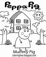 Peppa Playgroup Mummy Family Sketching sketch template