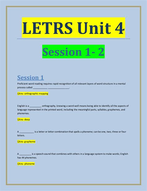 letrs unit  session   verified  correct answers browsegrades