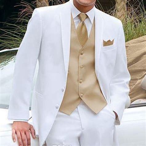2020 latest white and gold wedding tuxedos for men stage clothes custom