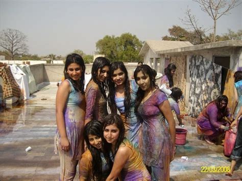 prema s world beautiful girls playing wet holi in white