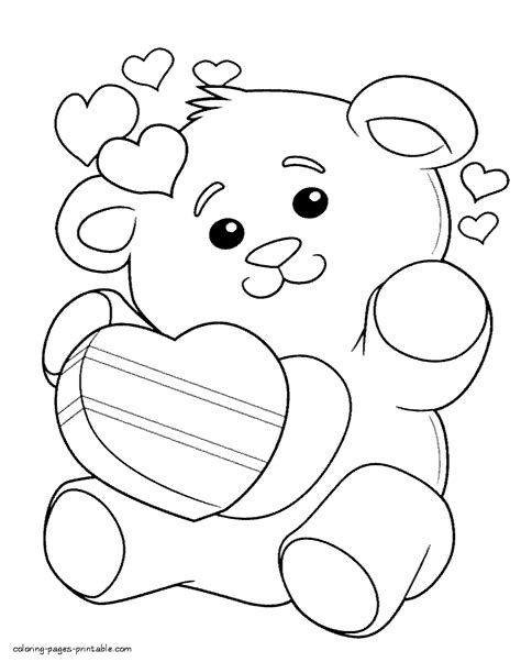valentine coloring pictures teddy bear coloring pages printablecom