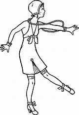 Clip Dancing 1920s Mamas Flapper Cliparting sketch template